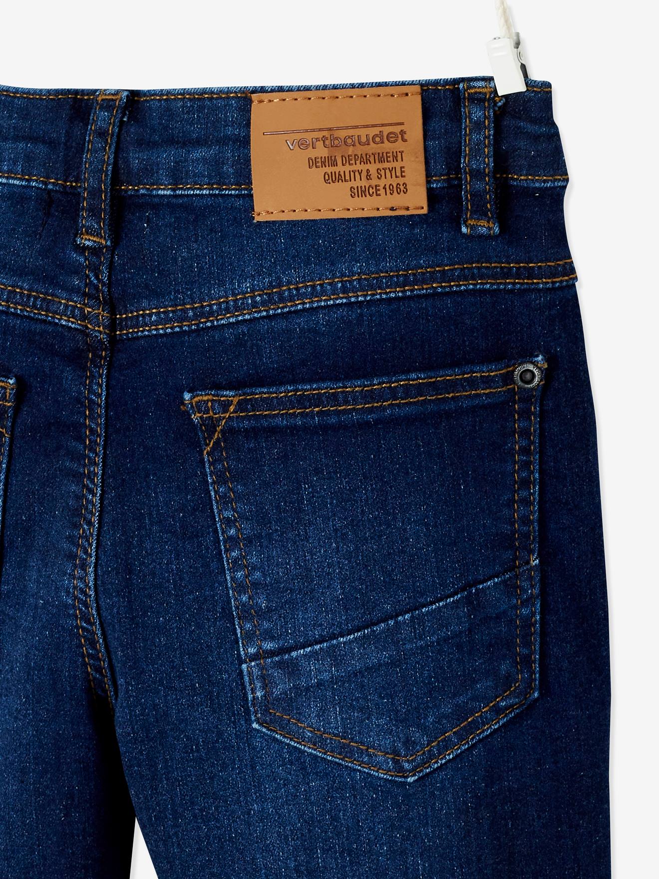 Vertbaudet Jungen Straight-Fit-Jeans WATERLESS, Hüftweite SLIM Oeko Tex - dark blue
