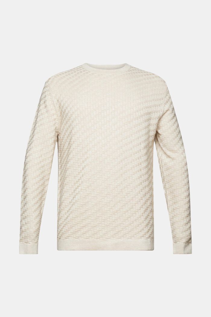 Texturierter Pullover mit Rundhalsausschnitt