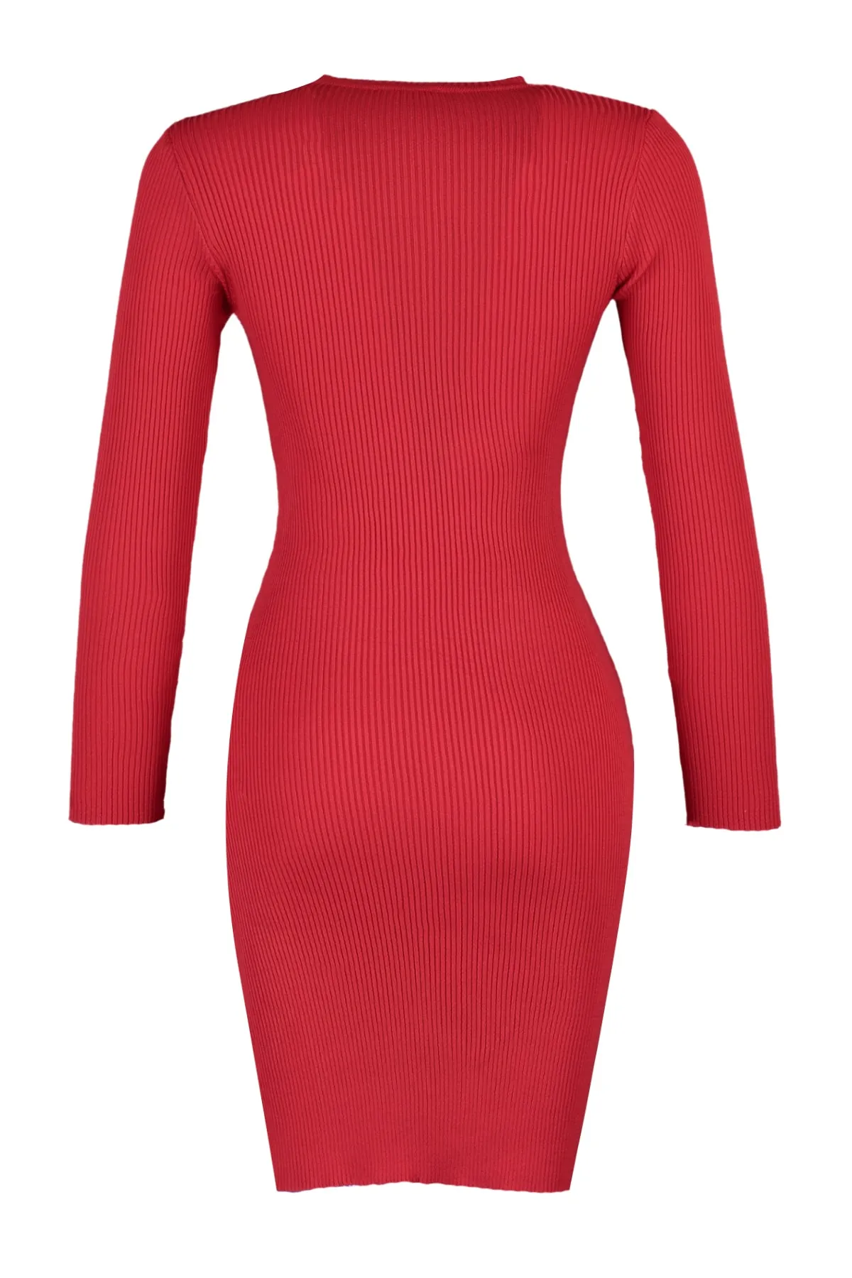 Trendyol Collection  Rotes Strickkleid mit Rundhalsausschnitt