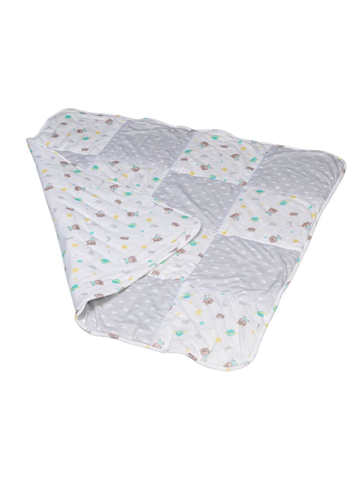 SlumberOrganix Bio Baby Patchworkdecke in Grau (L)100 x (B)100 cm günstig kaufen onesize