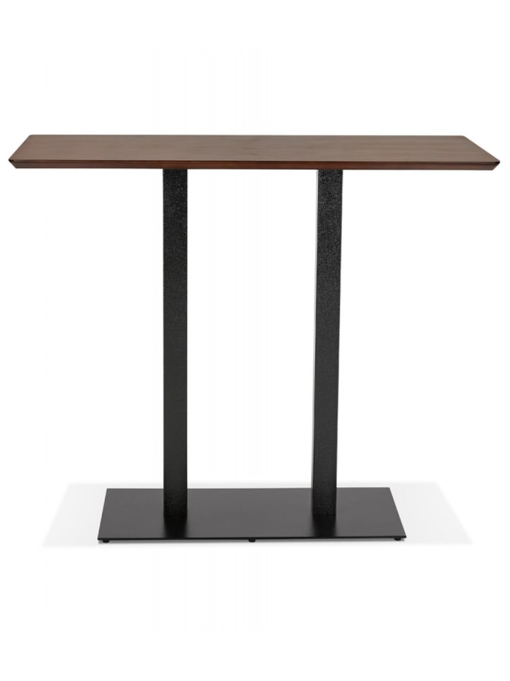 KADIMA DESIGN Stehtisch aus Holz mit Metallfuß | Bartisch im Industriedesign in Braun günstig kaufen