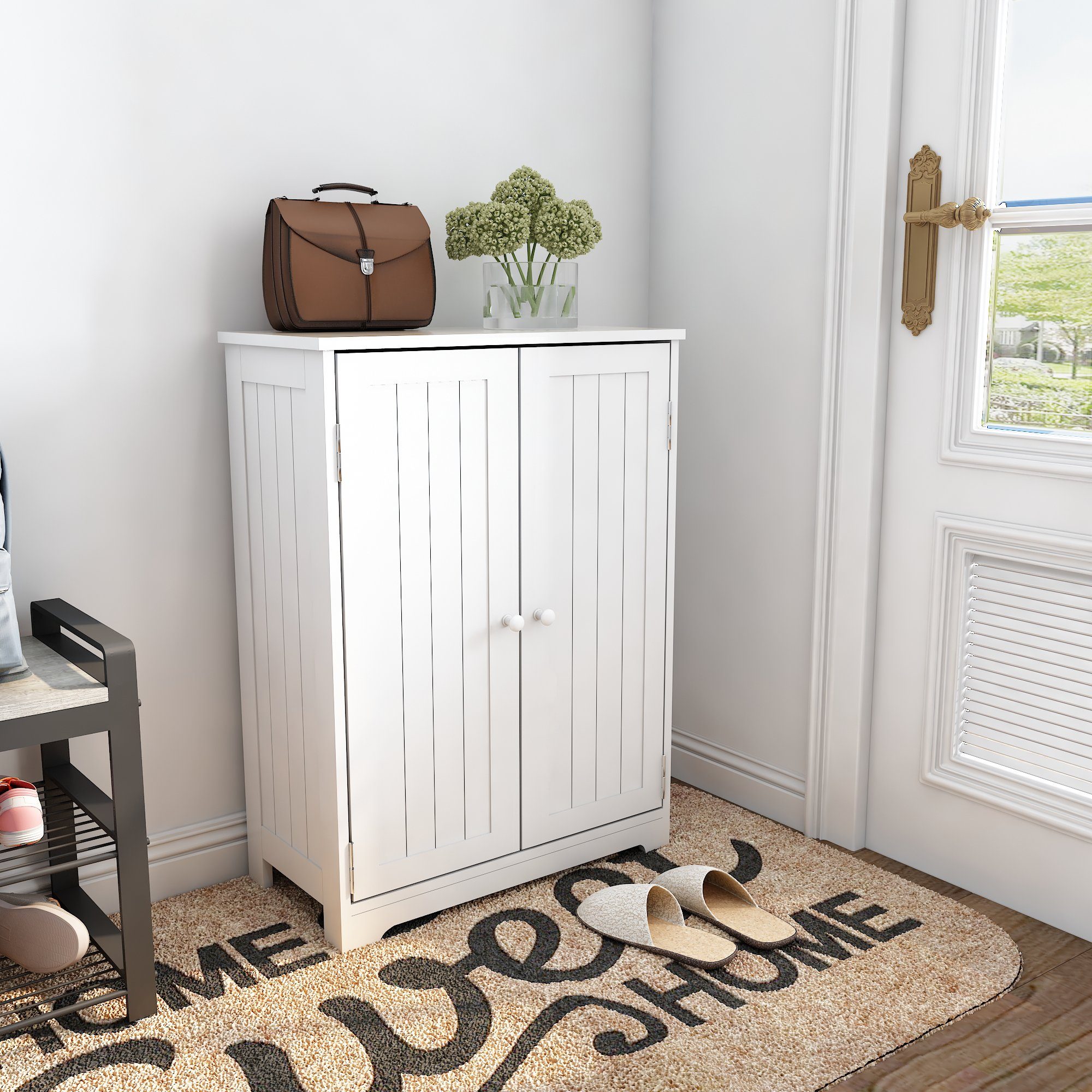 Mondeer Badkommode Badezimmerschrank, mit Stauraum, 30 x 60 x 80 cm, Weiß