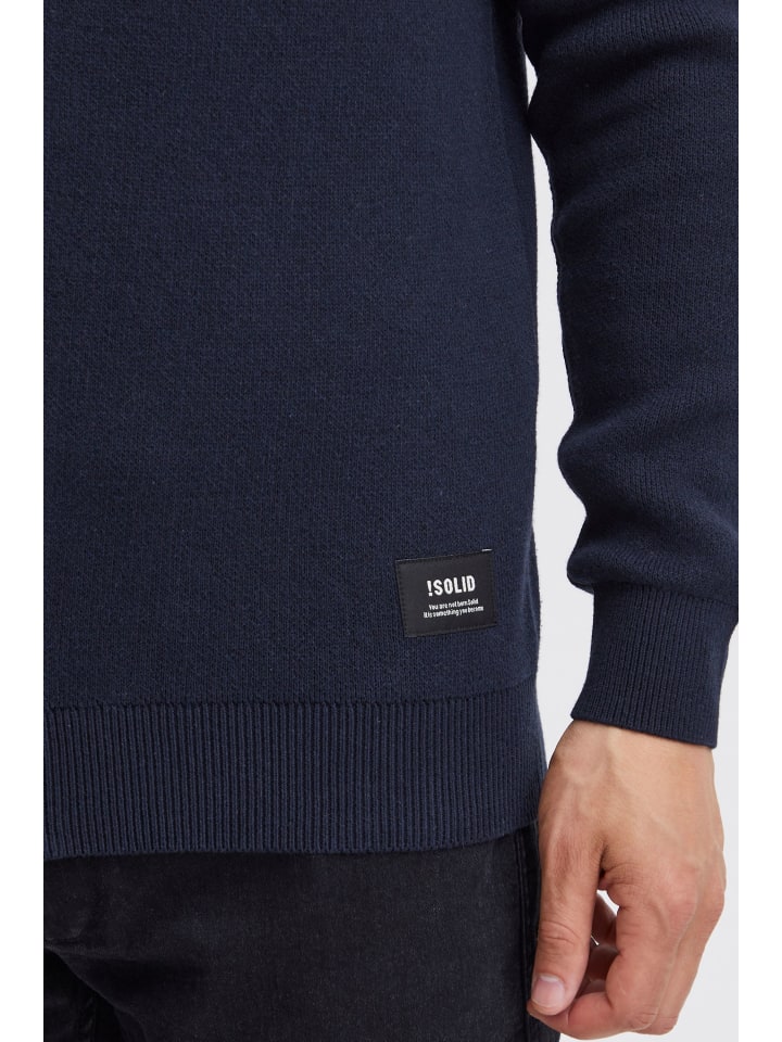 !SOLID Strickjacke SDKayne 21301053-ME  Coole Strickjacke mit Logo-Patch in Blau günstig kaufen