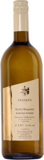 2022 Weißer Burgunder Kabinett trocken 1,0 L - Weingut Knoblach
