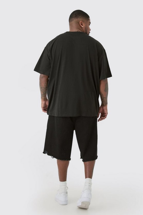 Plus T-Shirt mit Moto-Print