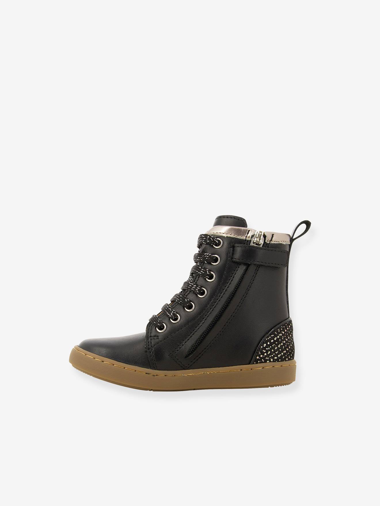 Shoo-Pom Kinder Schnürboots PLAY HI CUT CHIP MUNK SHOO POM - schwarz