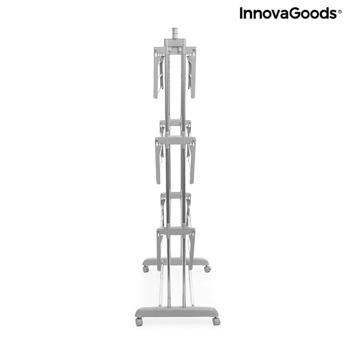 InnovaGoods Wäscheständer VERTIKALER KLAPPBARER WÄSCHESTÄNDER MIT RÄDERN & 24 STANGEN, leicht zu verstauen, leichtes Eigengewicht, hochwertige Qualität