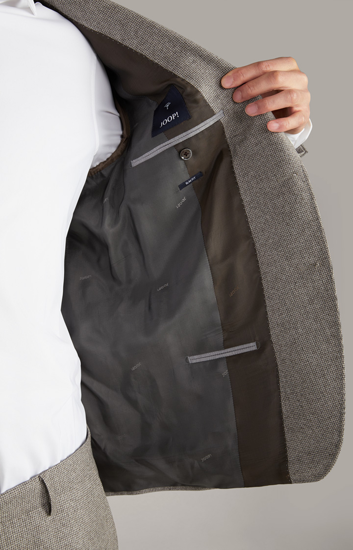 Flanell-Anzug Haspar-Bloom in Beige gemustert