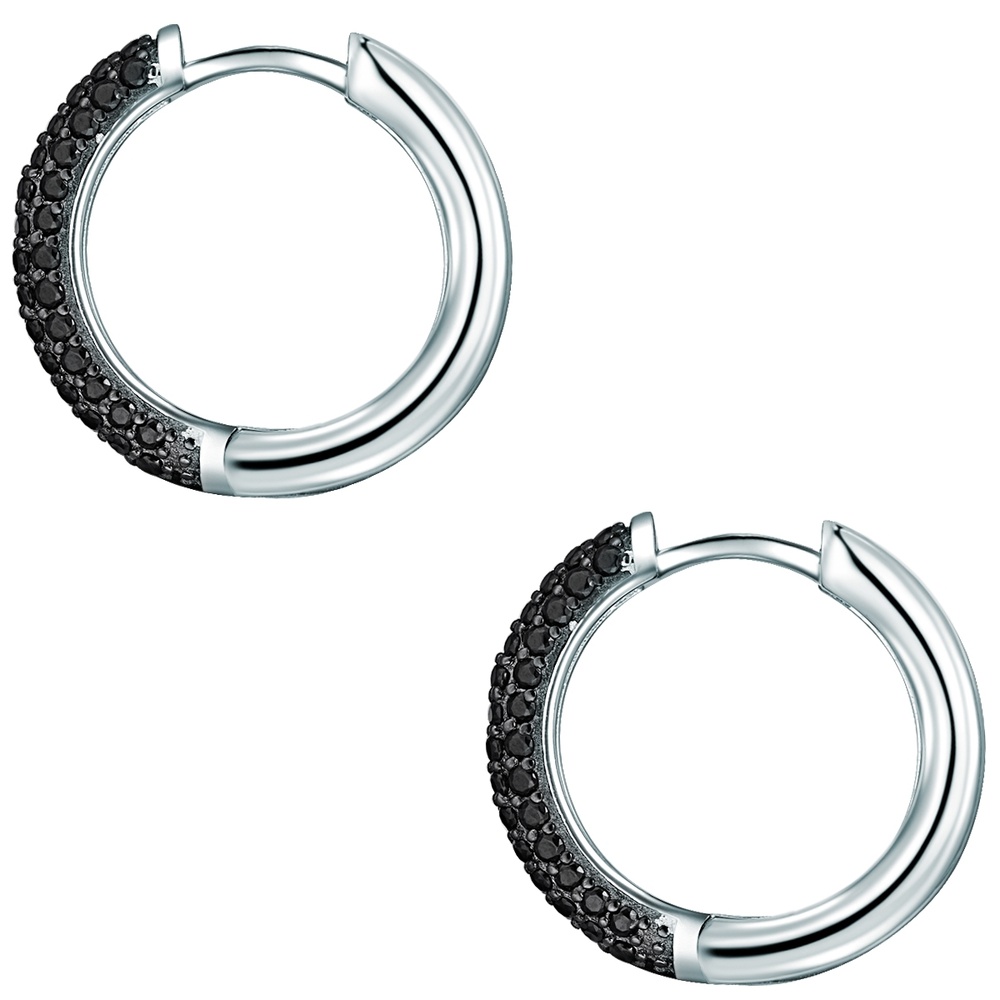 Rafaela Donata Créoles en argent Argent sterling Oxyde de zirconium (CZ) en Argent Boucles d'oreilles