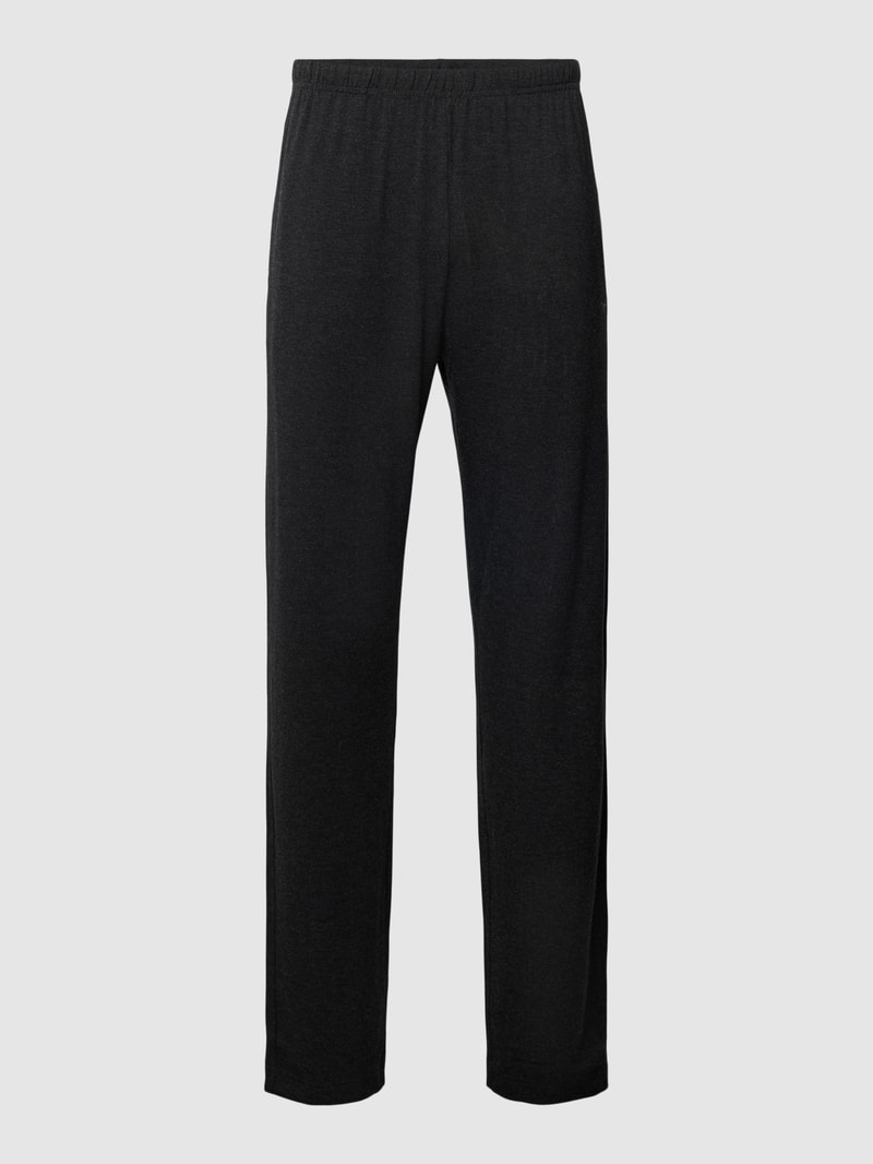 Pyjama-Hose mit Logo-Stitching in schwarz