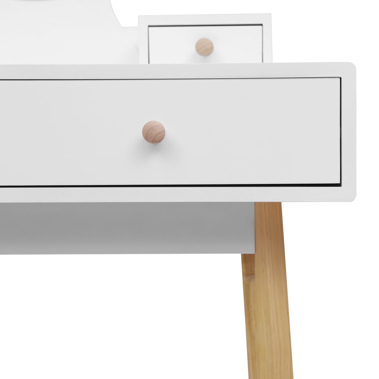 Happy Home Happy Home Schminktisch mit LED Spiegel, 4 Schubladen und Hocker HDT02-WEI weiß