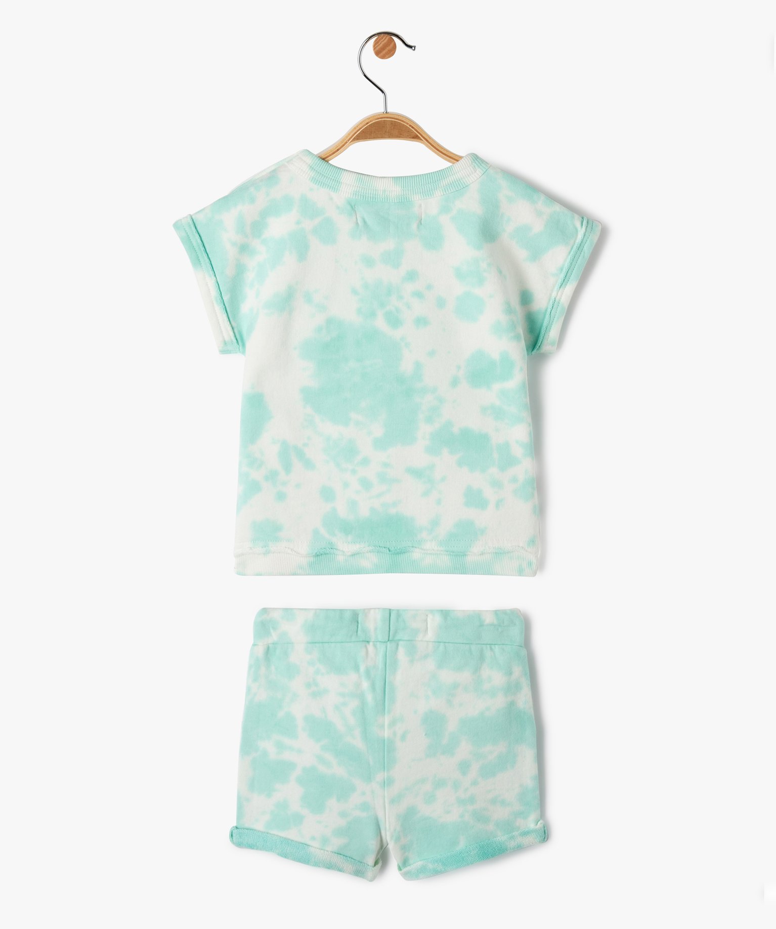 Ensemble bébé Garçon 2 pièces : tee-shirt + short tie an... vert clair | GEMO