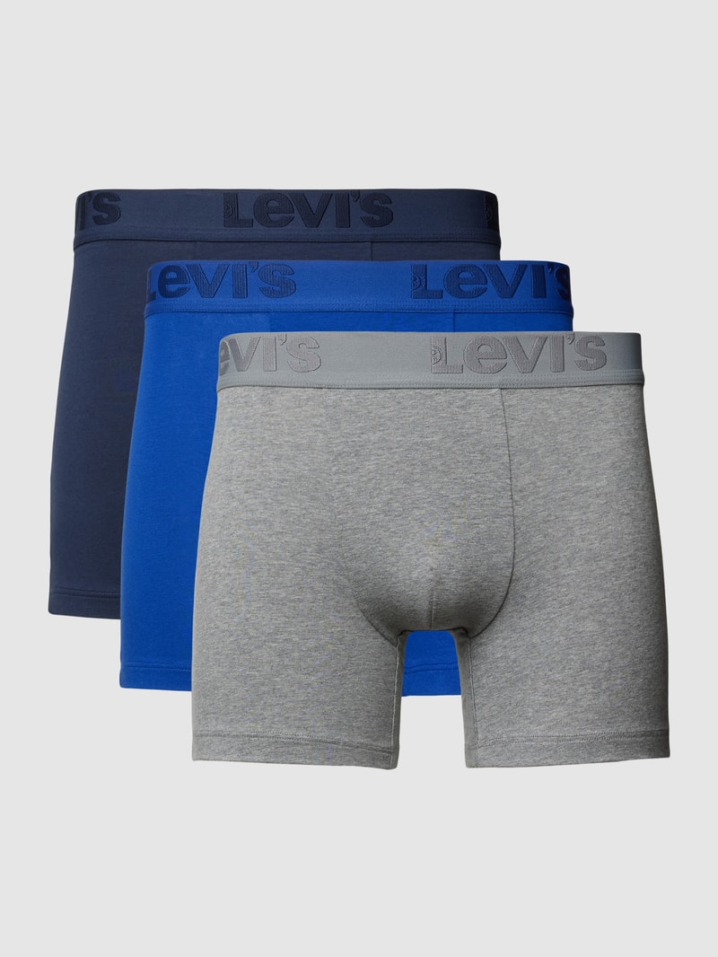 Boxershorts mit Label-Bund im 3er-Pack in royalblau