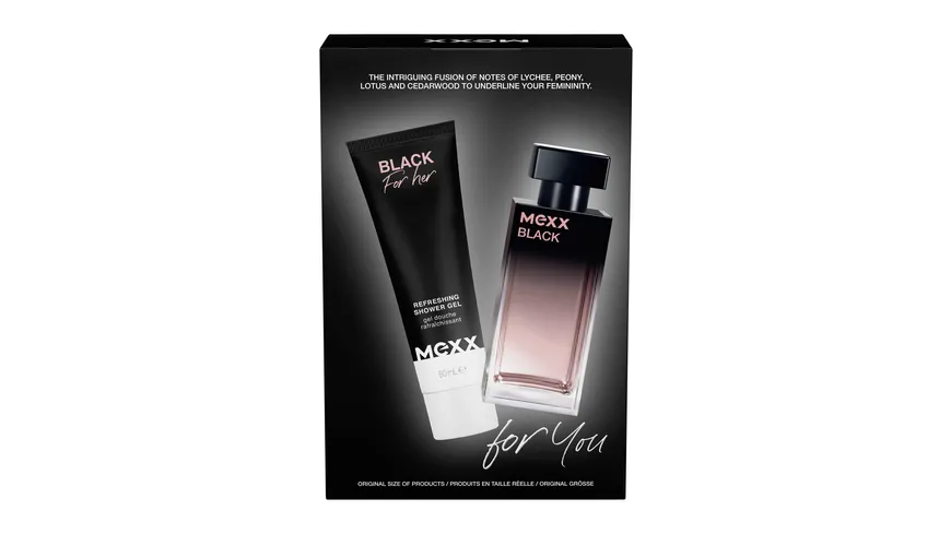 MEXX Black Woman Eau de Toilette + Duschgel Geschenkpackung