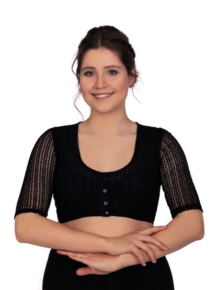 Edelnice Dirndlbluse Kassandra in schwarz günstig kaufen