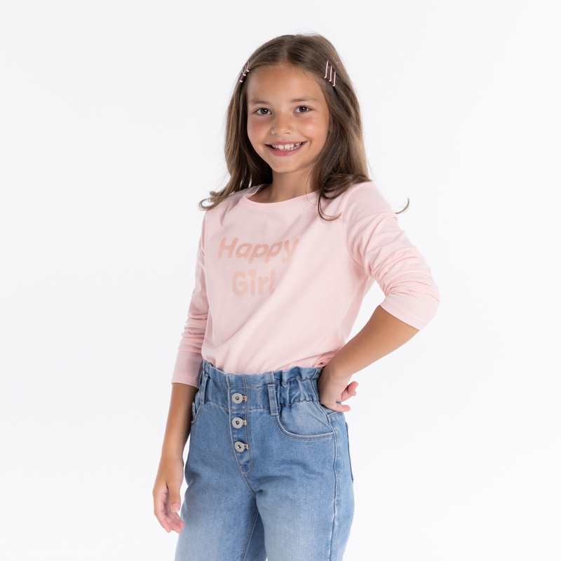 T-shirt à message rose fille