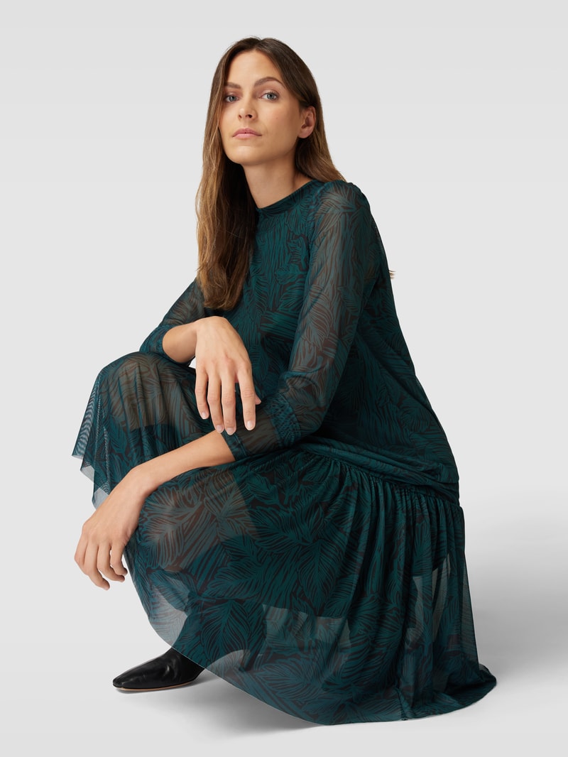 Midikleid im Stufen-Look Modell 'ALDA' in smaragdgrün
