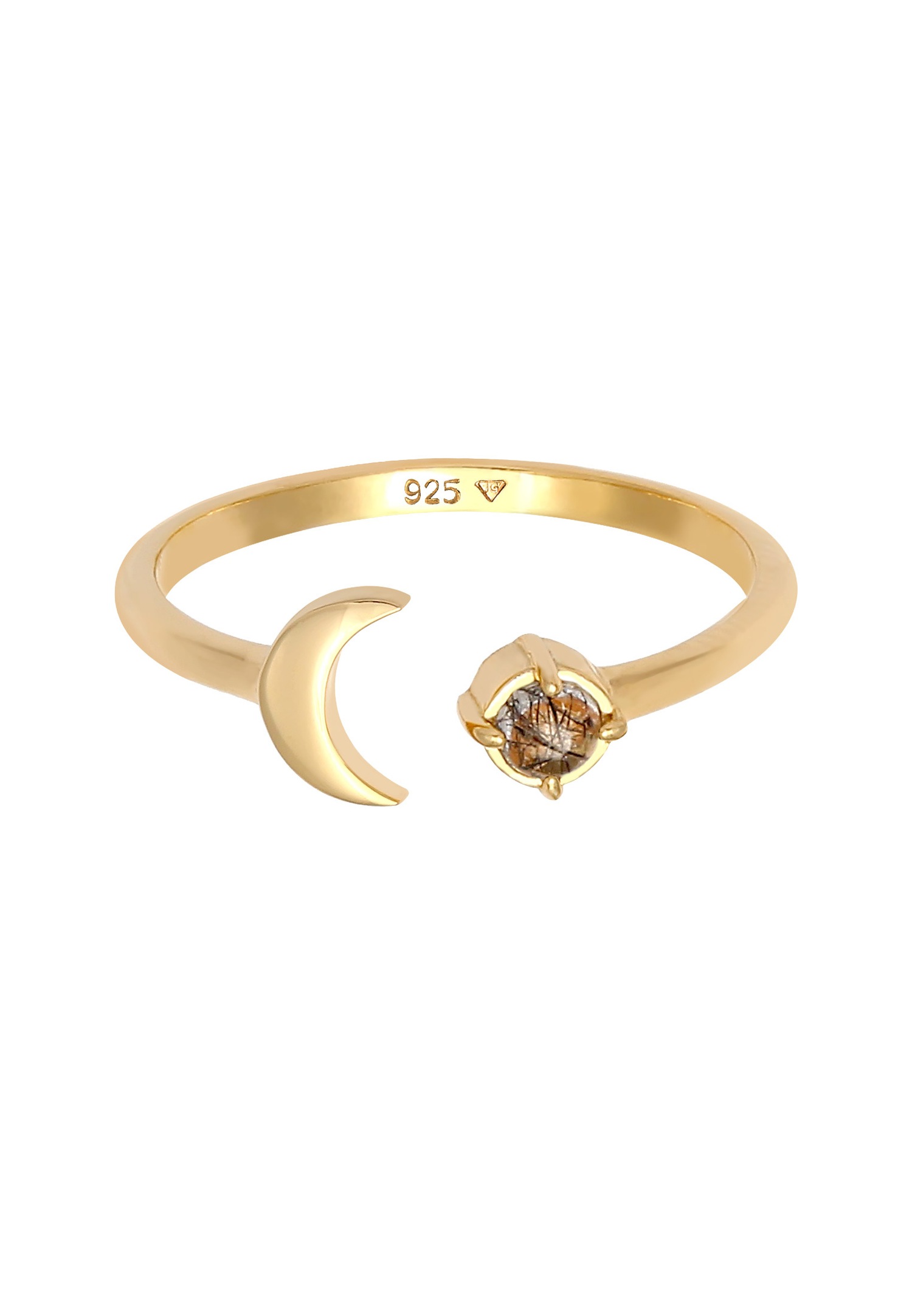 Elli Lune para mujer con estrella espiritual en cuarzo turmalina, plata maciza 925/1000
