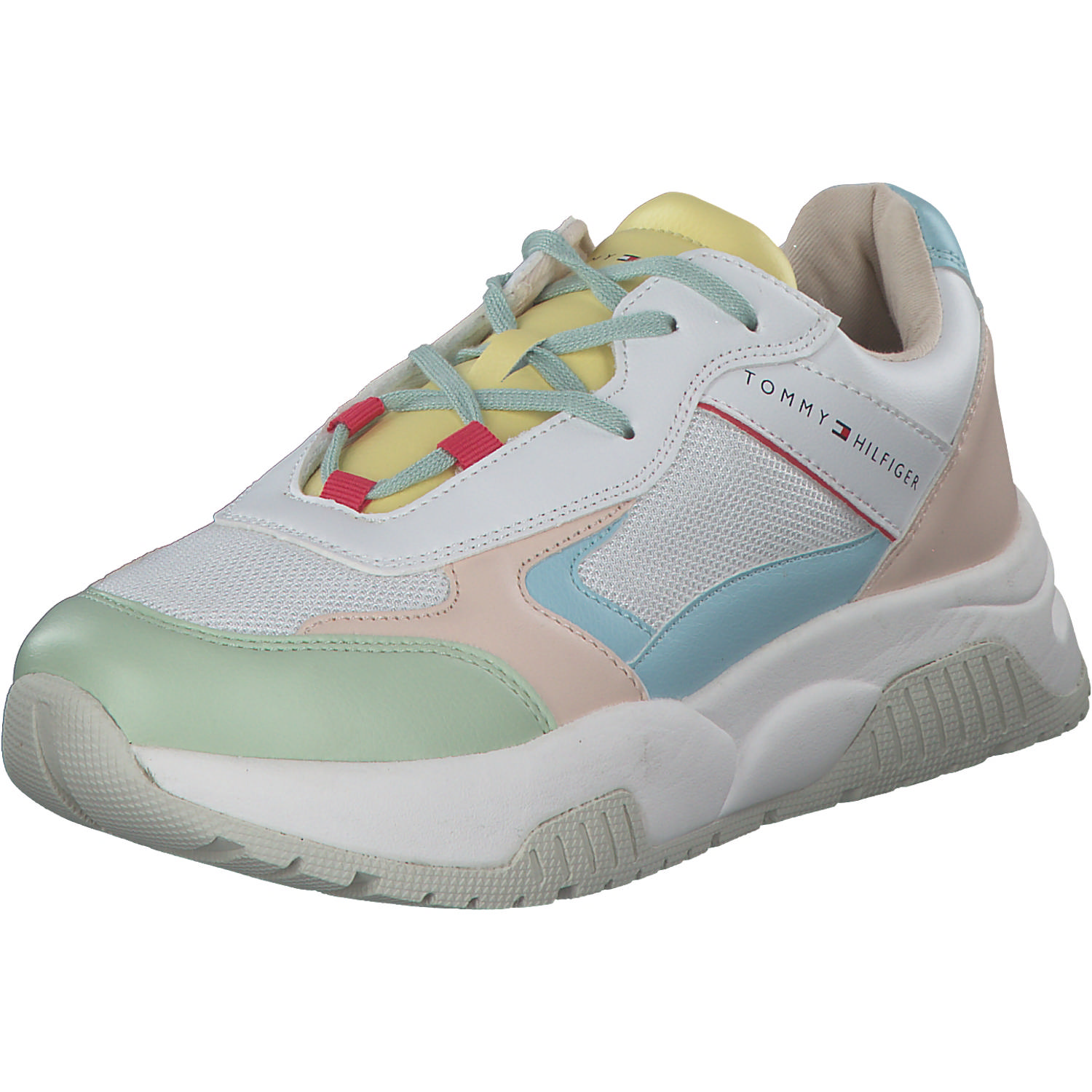 Tommy Hilfiger T3A9-32740, Schnürschuhe, Kinder, bianco/multicolor