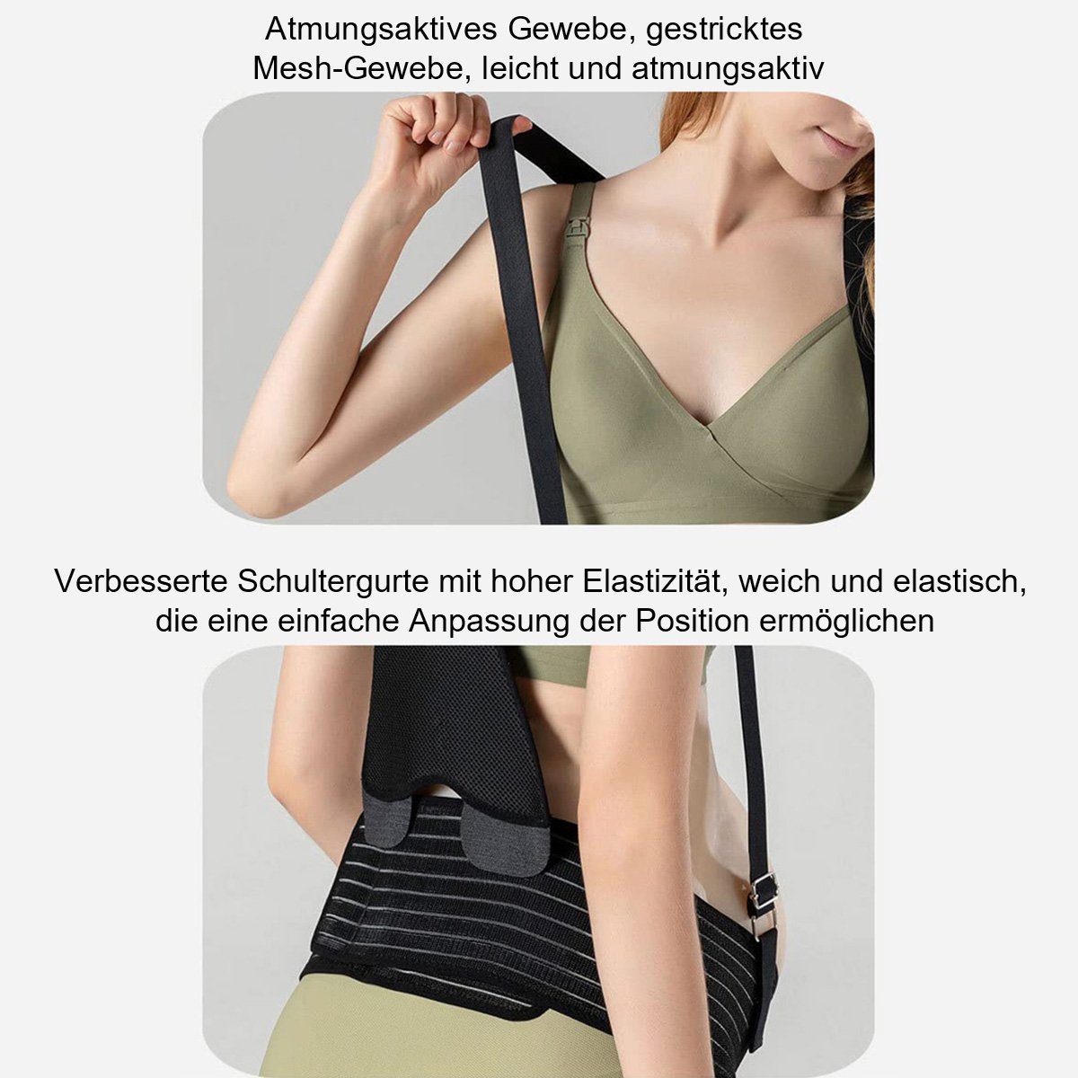 flowgoer Schwangerschaftsgürtel Verstellbares Schwangerschaftsstützband:atmungsaktiv,strafft den Bauch Bequeme Stütze – abnehmbar und verstellbar,ideal für schwangere Frauen