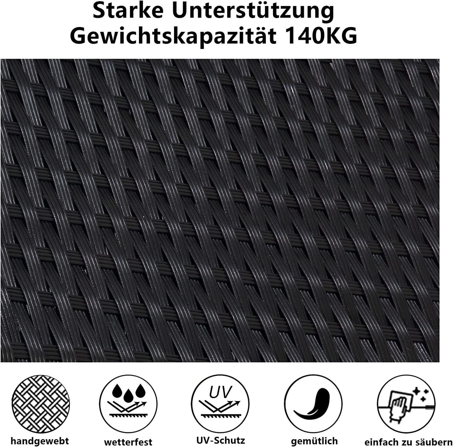 MeXo von GLP HOME Gartenlounge-Set Balkongarnitur Gartenmöbel Set Polyrattan Wetterfest für 3-4 Personen, (Loungeset Kleiner Balkon Sitzgruppe, 4-tlg., Balkonset, Sitzgarnitur mit Kissen), Gartengarnitur für Lounge Klein Terrasse Garten Indoor Outdoo