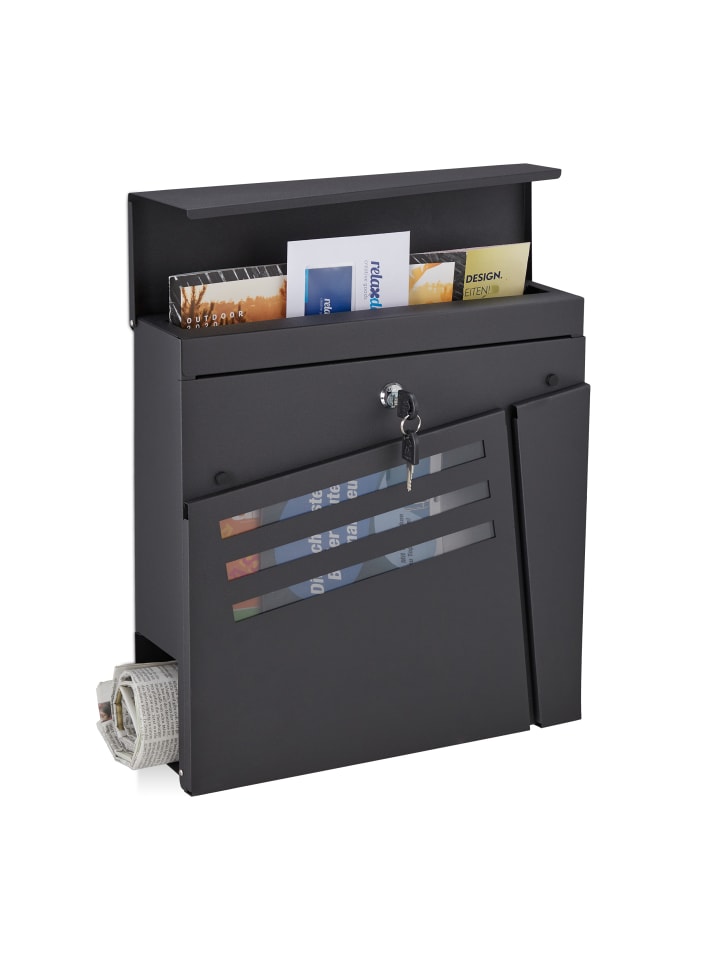 relaxdays Briefkasten in Schwarz günstig kaufen onesize