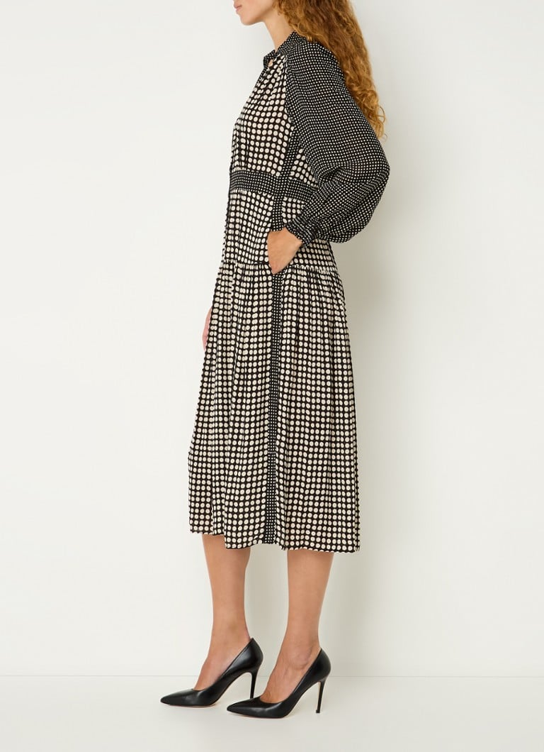Abito midi a blusa Sunita di Gerard Darel con stampa a pois