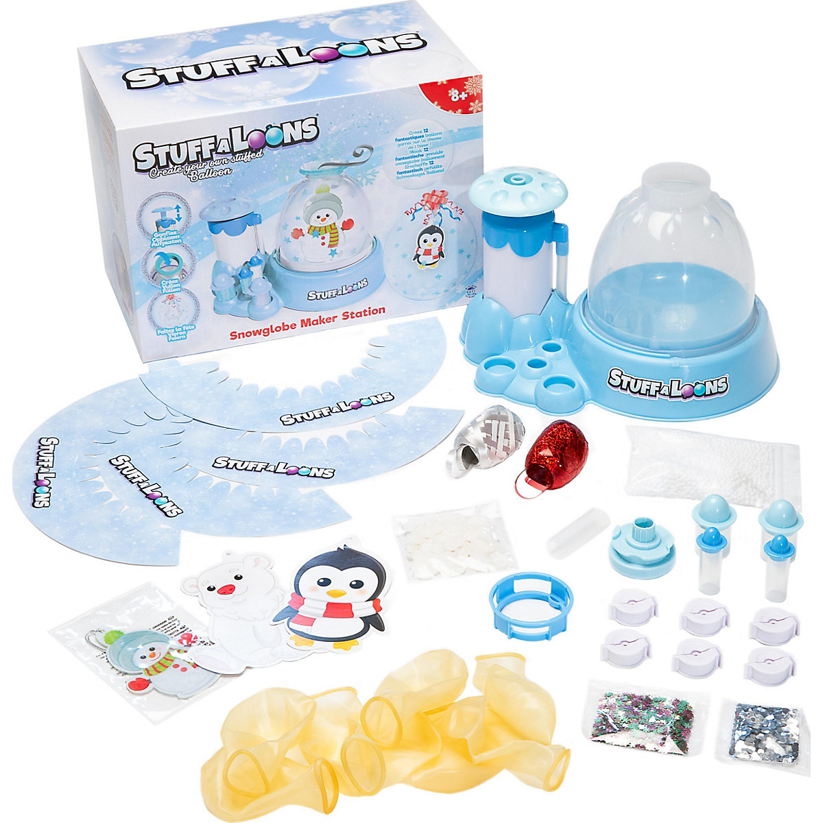 Stuff-A-Loons Schneekugel Junior Latexballons herstellen und befüllen, 32-tlg.