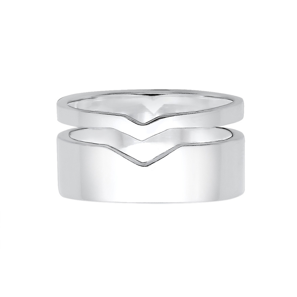 Elli Elli Bague Femme Découpée Tendance de Base en Argent Sterling 925 Bague