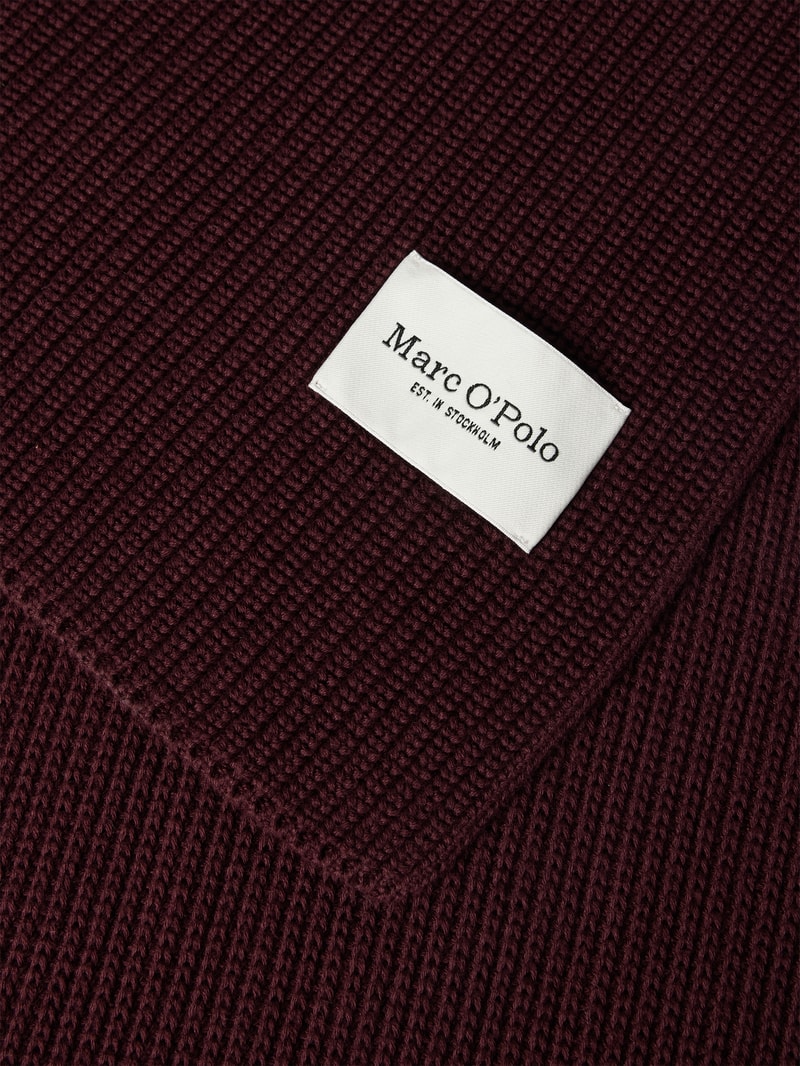 Schal mit Label-Patch in bordeaux rot