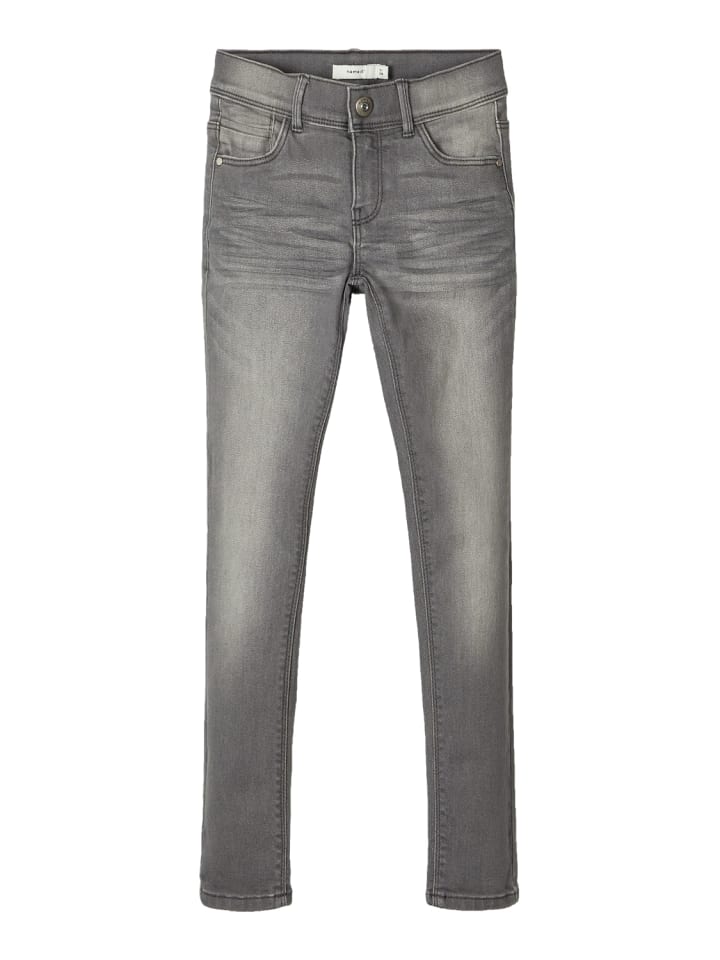 name it Skinny Fit Jeans für Mädchen in Light Grey Denim günstig kaufen