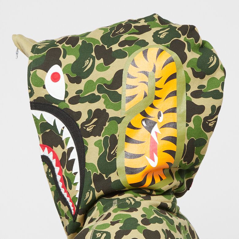 A Bathing Ape Abc Camo Double Shark Full Zip Hoodie green