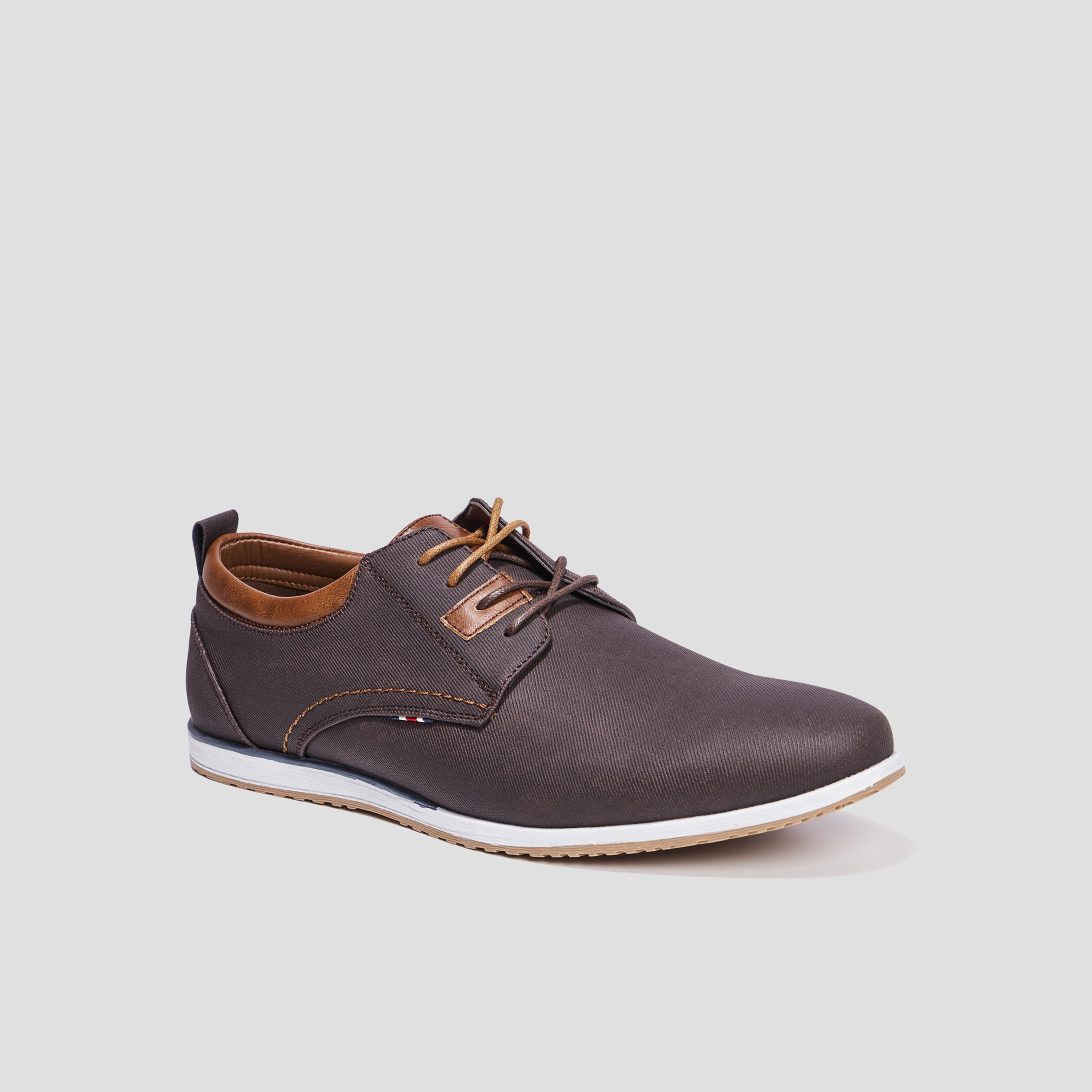 Derbies texturées à lacets marron homme | La Halle