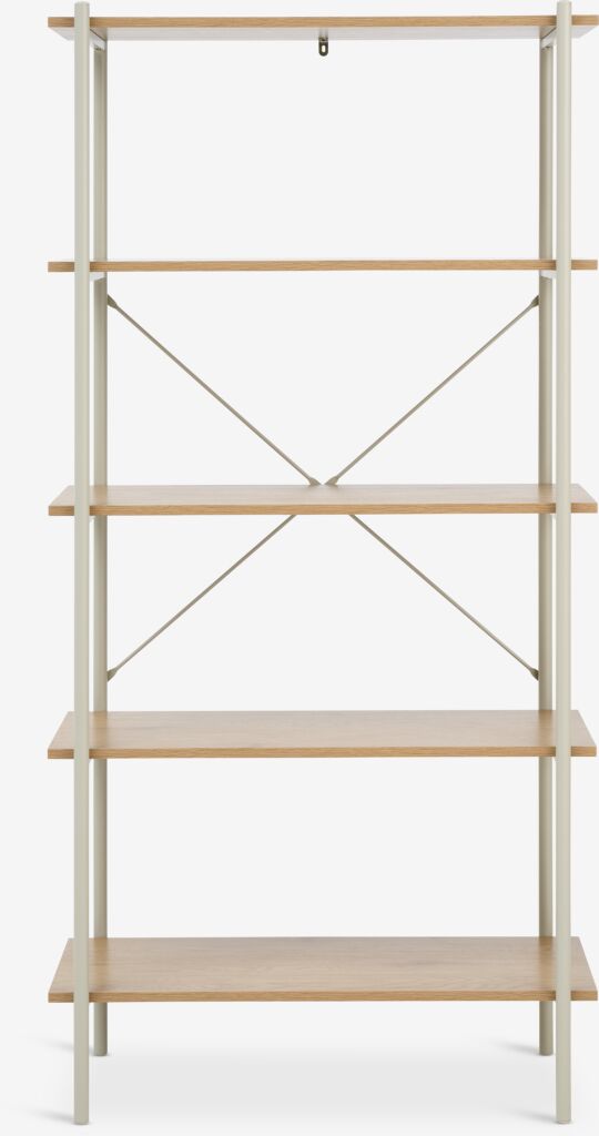 VANDBORG VANDBORG bookcase with 5 shelves in oak/beige color