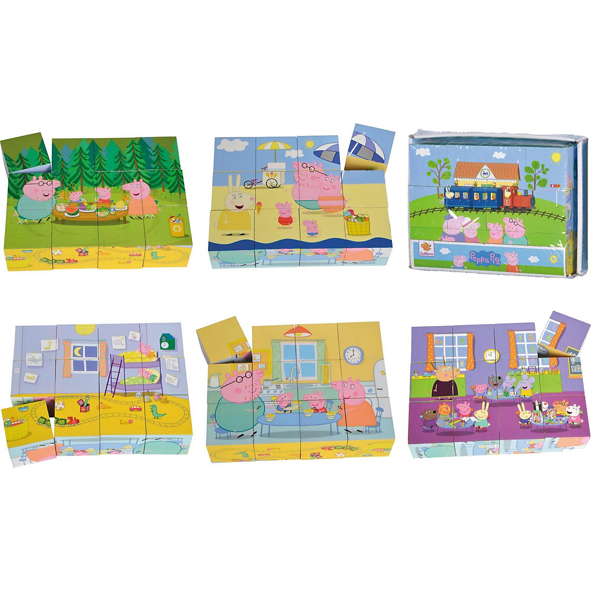 Peppa Pig Würfelpuzzle, 12 Teile