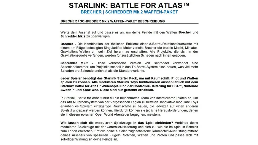 Starlink - Battle for Atlas Weapon Pack Crusher & Shredder MK.2
