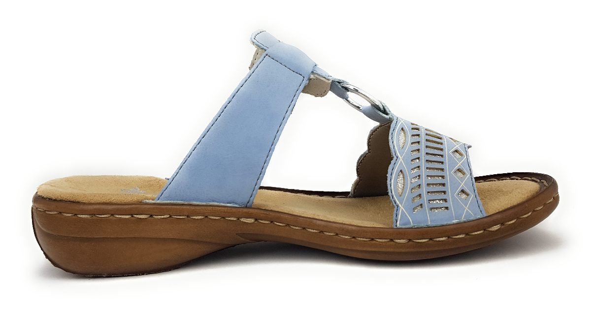 Rieker Morelia 60895-10 Blau aqua/ silver