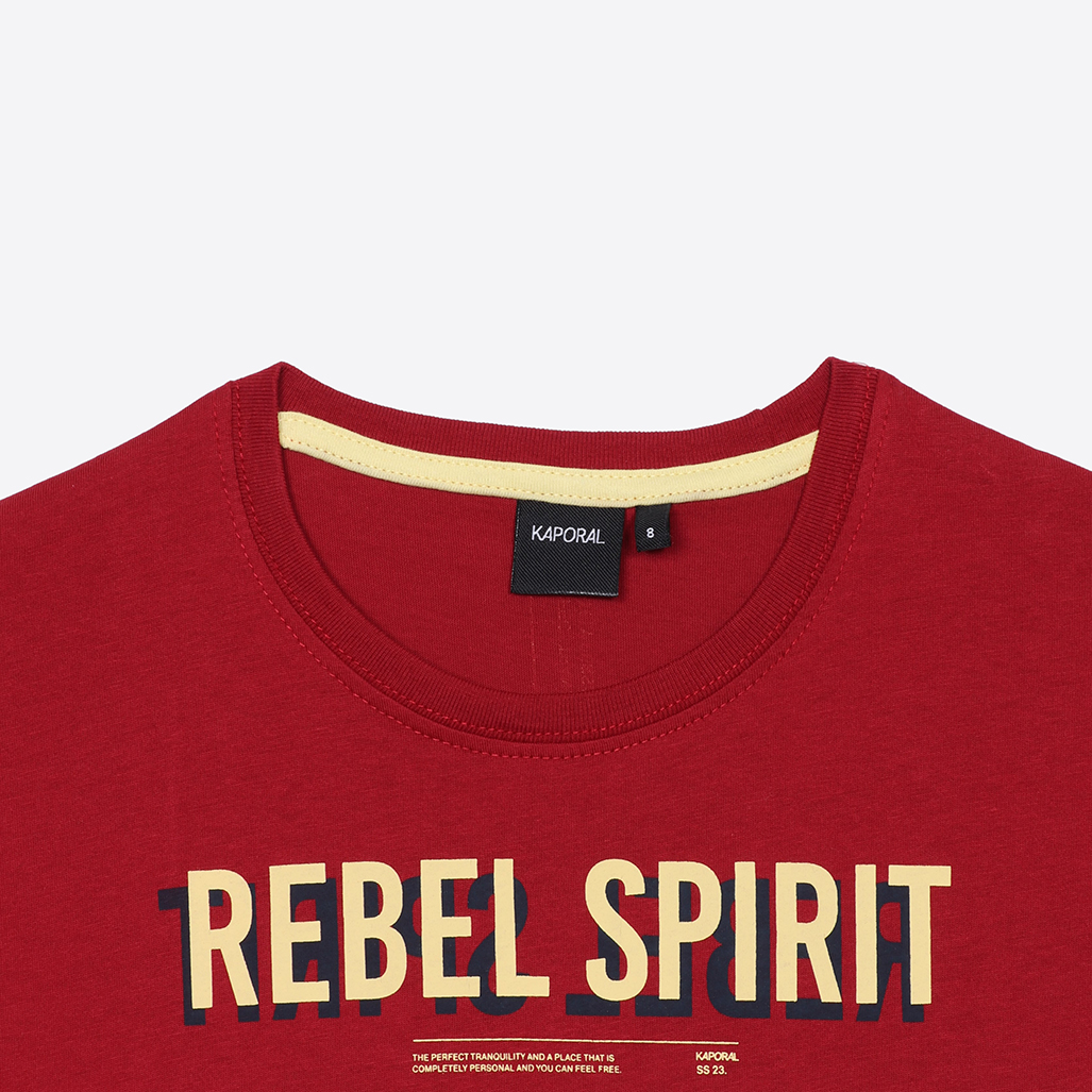 PIRGO  T-shirt rouge Garçon en 100% coton