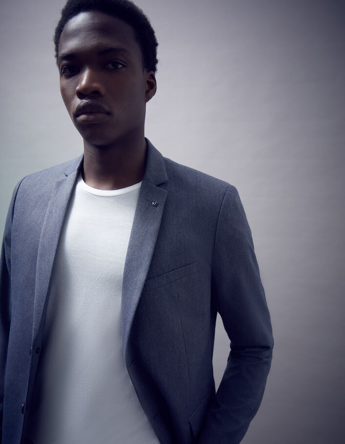 Veste de costume indigo effet denim Homme