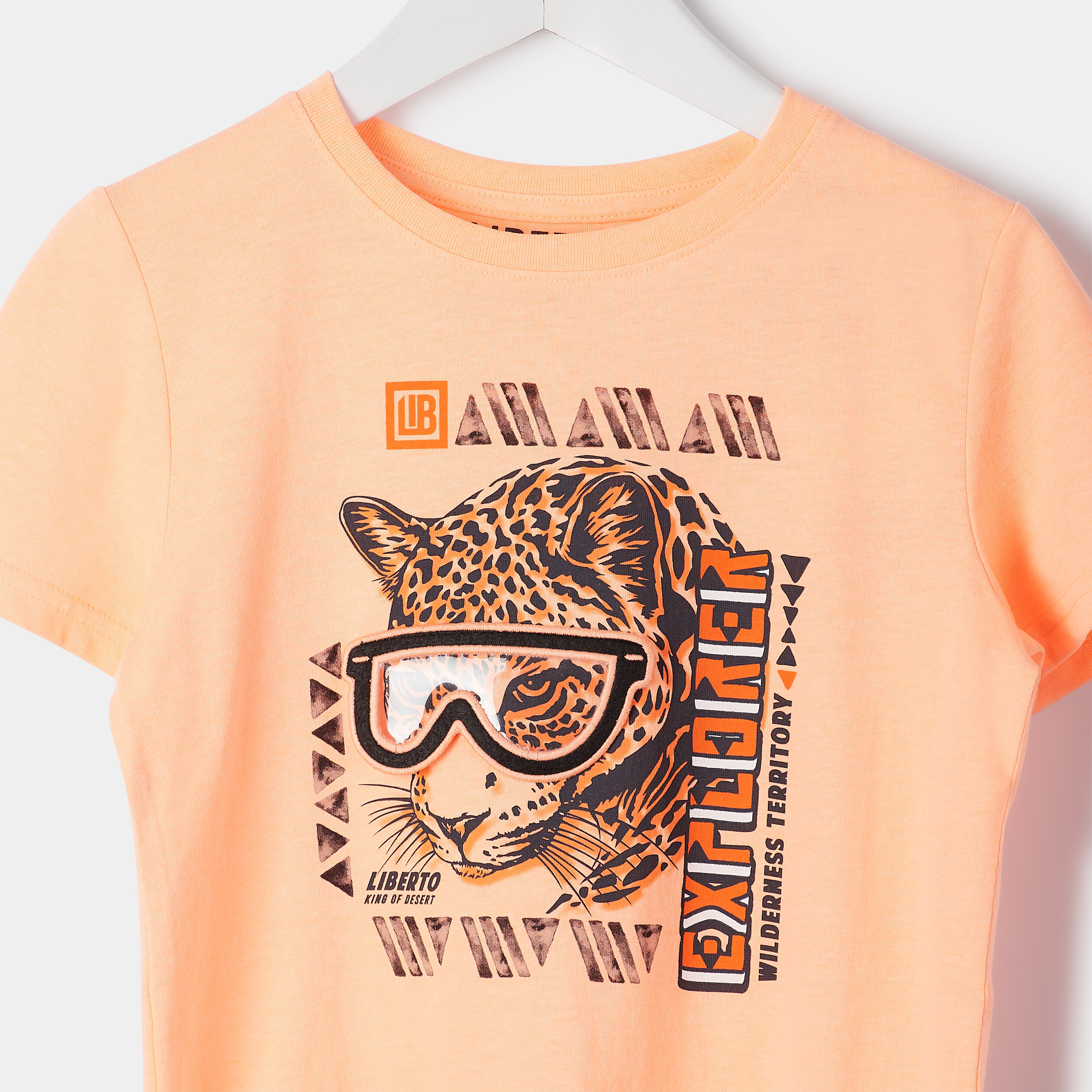 T-shirt manches courtes orange fluo garçon | La Halle