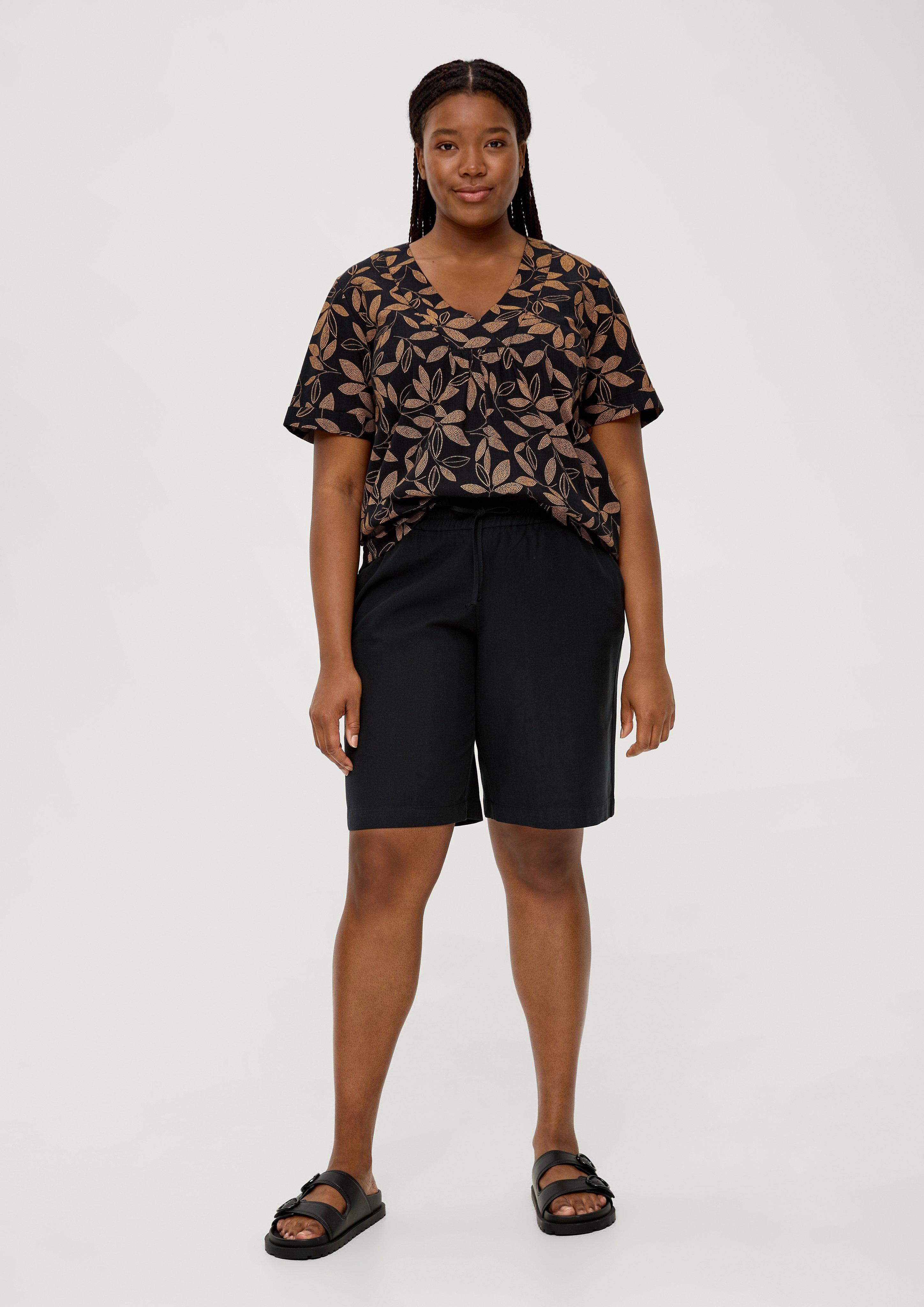 Regular curvy: Kurze Hose aus Twill  2131885-9999