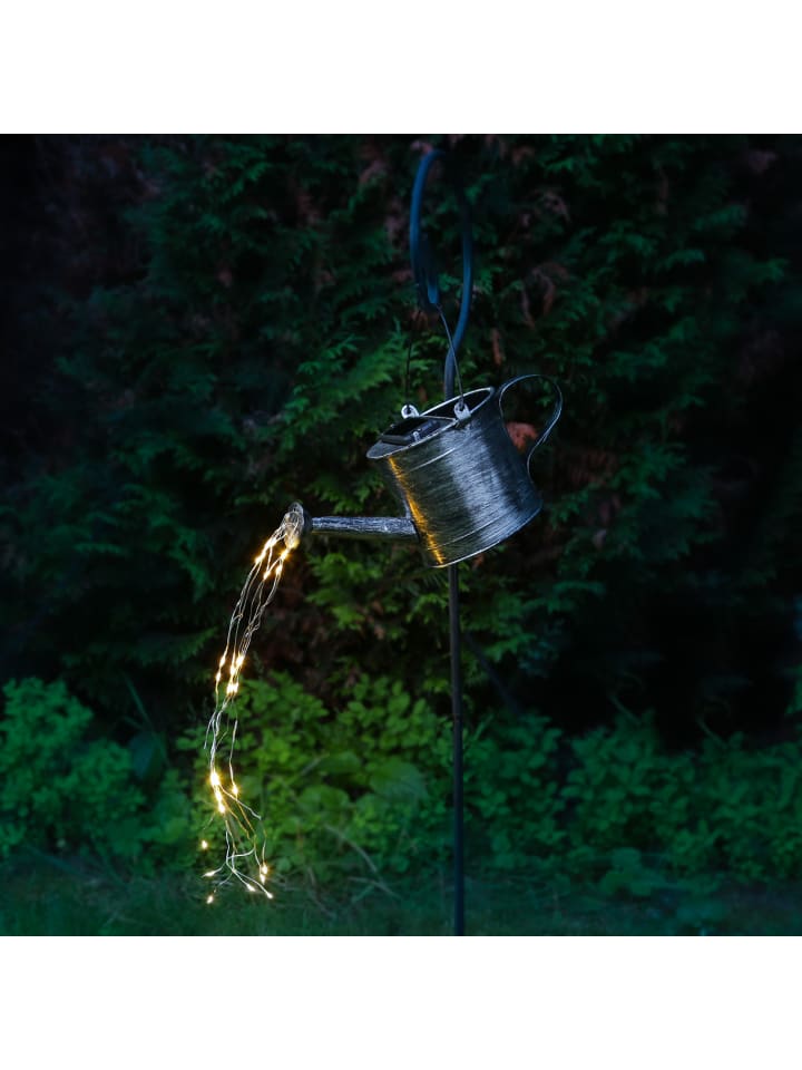 MARELIDA LED Solar Gießkanne mit Wasserfalleffekt H: 90cm in silber günstig kaufen onesize