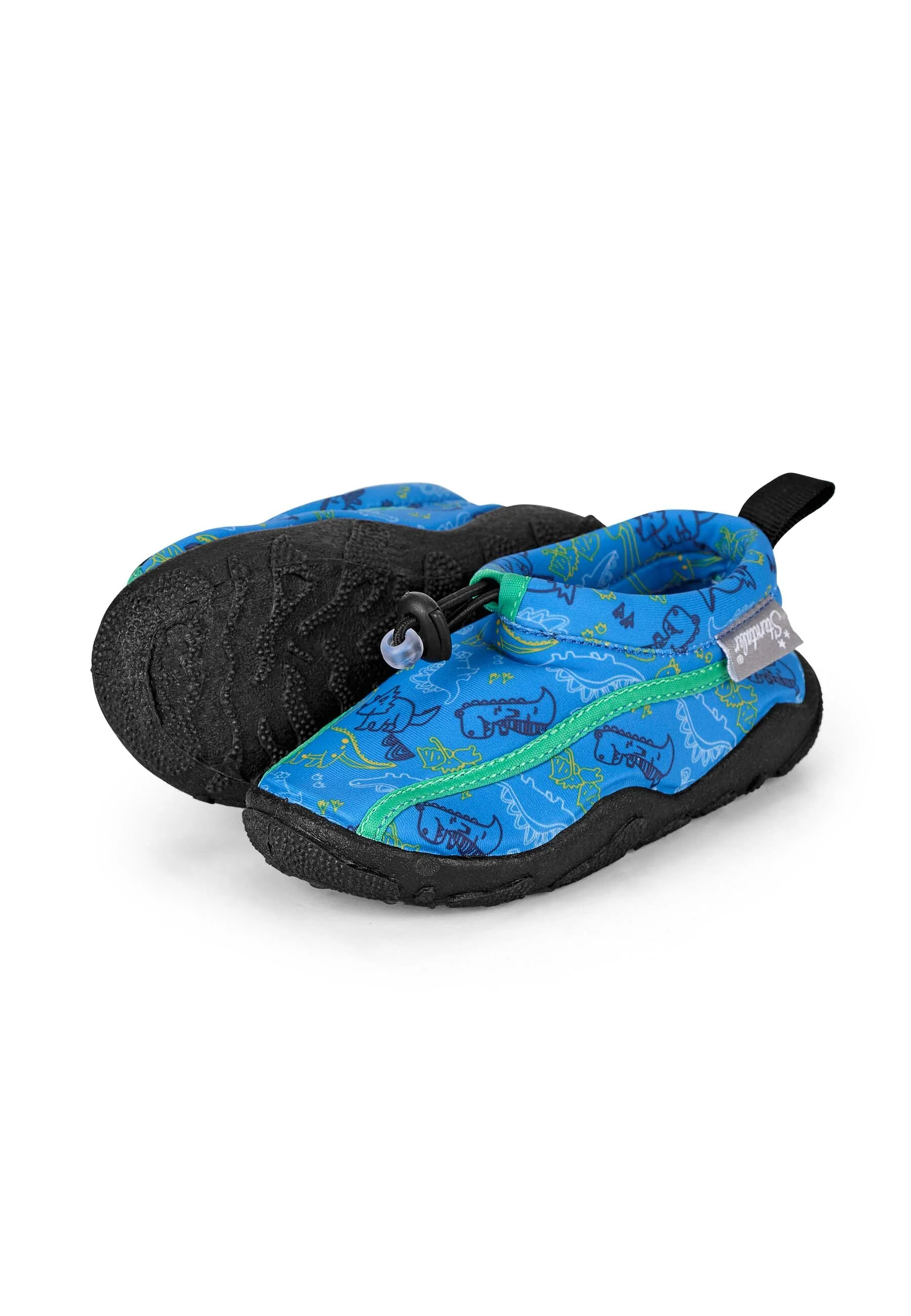 Aqua-Schuh Kinder in Blau mit Dino Muster