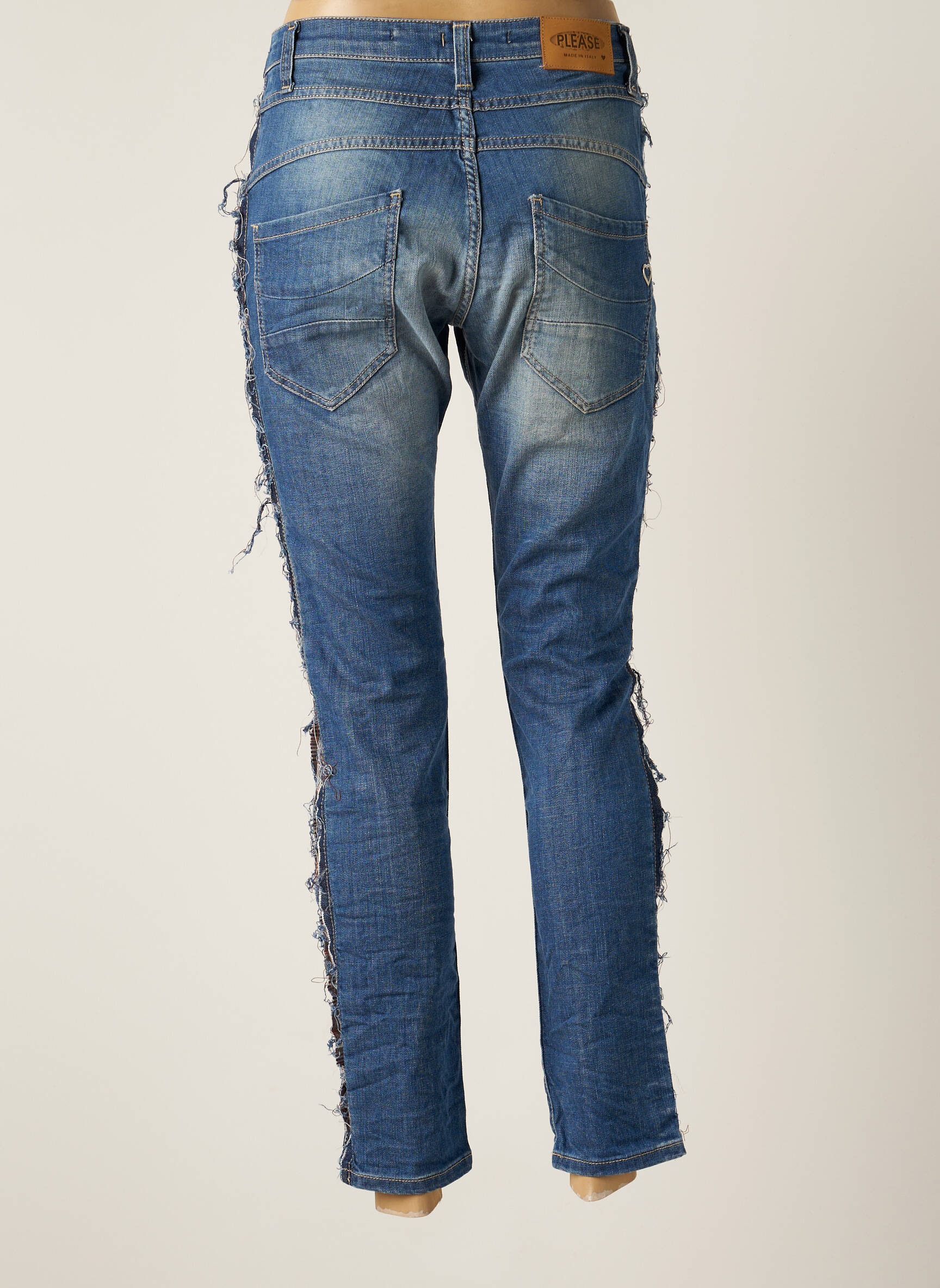 Please Jeans Coupe Slim Femme couleur bleu