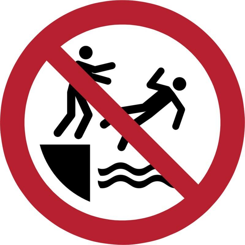 Djois Warnschild Ins Wasser stoßen verboten Klebstoff, einschraubbar PP (Polypropylen) 10 (B) x 0,14 (H) cm 3 Stück
