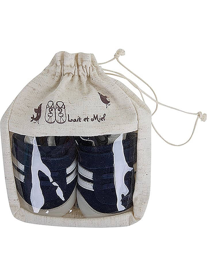 Lait et Miel Leder-Krabbelschuhe in Dunkelblau günstig kaufen 27/28