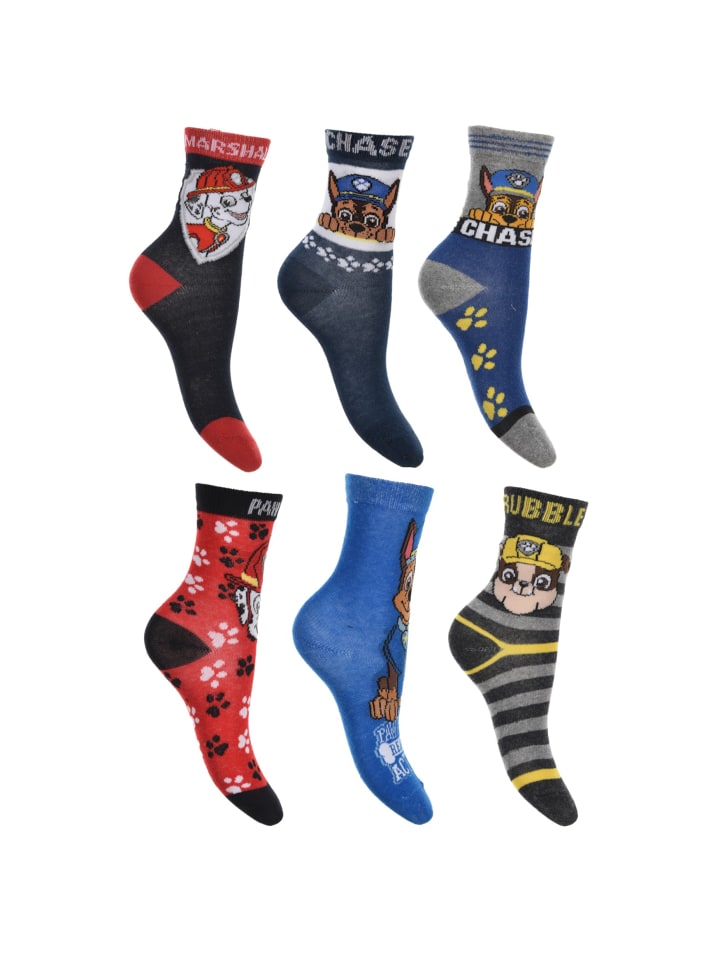 Paw Patrol Paw Patrol 6er Paar Socken Strümpfe in bunt günstig kaufen 27-30