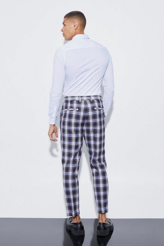 Schmale Tartan-Hose