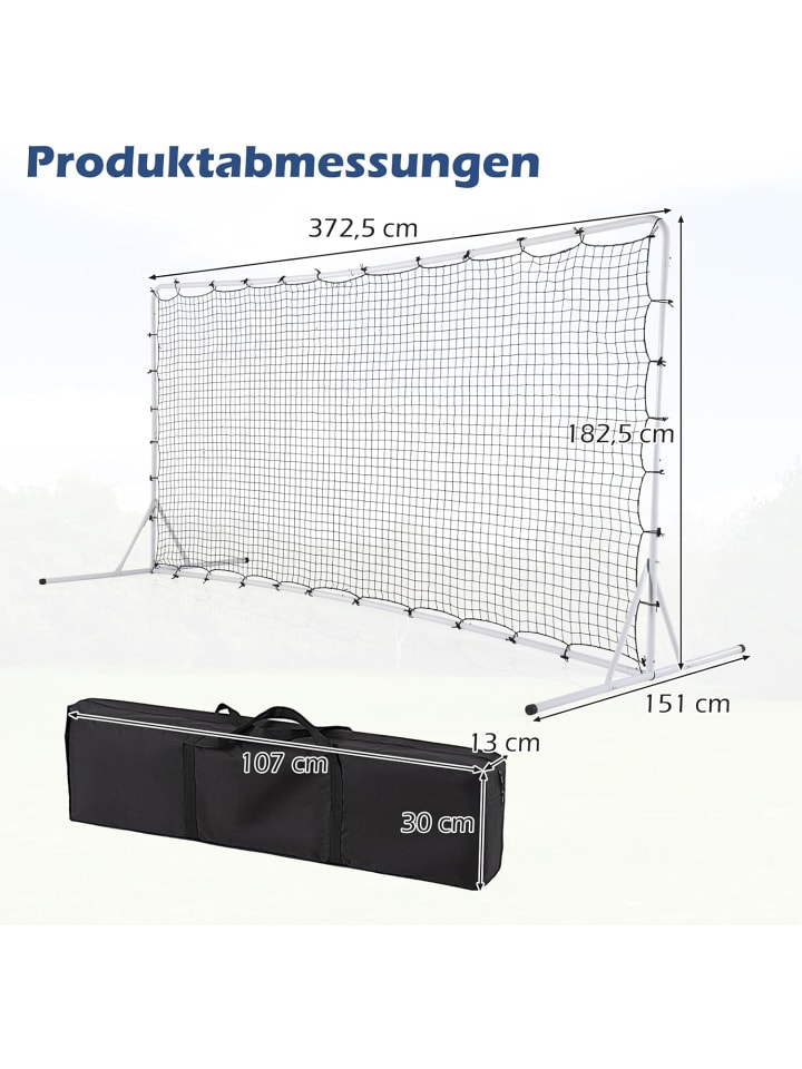 COSTWAY Fußballtor für Kinder 372,5x182,5cm in Weiß günstig kaufen onesize
