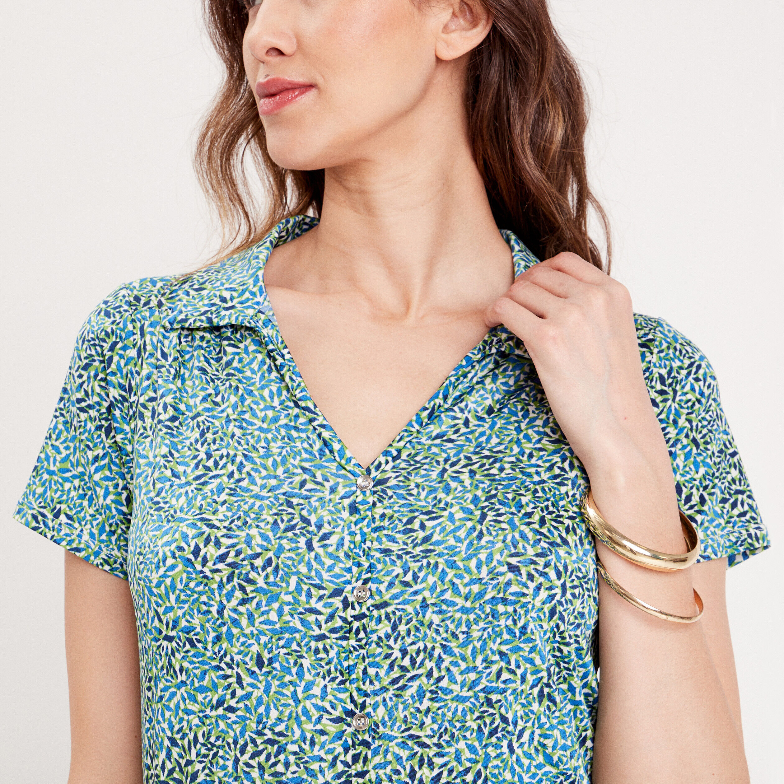 Blouse manches courtes ecru femme | Cache Cache